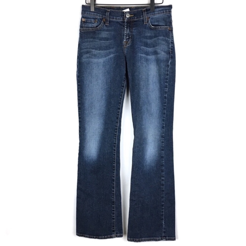 LUCKY BRAND Jeans Midrise Flare Dungarees Stretch Denim Dark Wash 27 Regular